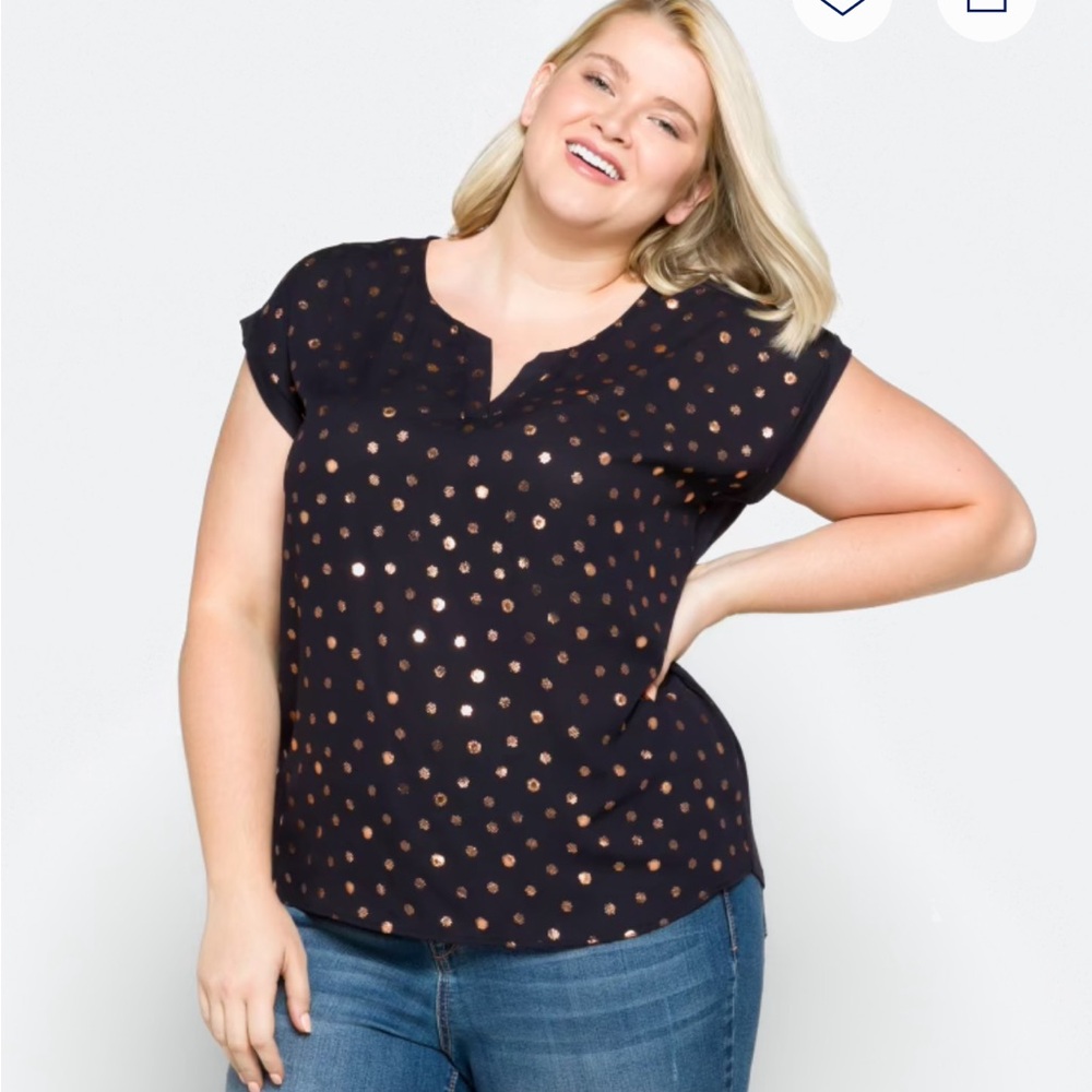 Papermoon Blue and Gold Sleeveless Boxy Blouse